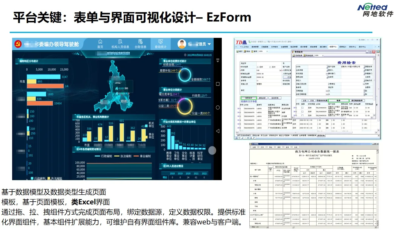 网地低代码平台应用运行界面